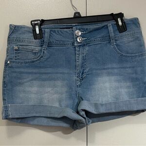 Wallflower Light Blue Jean Shorts